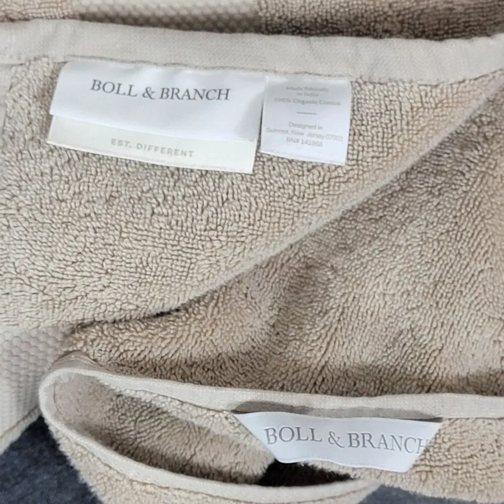 Boll & Branch Bath Towel Beige 100% Organic Cotton Spa Luxury 30